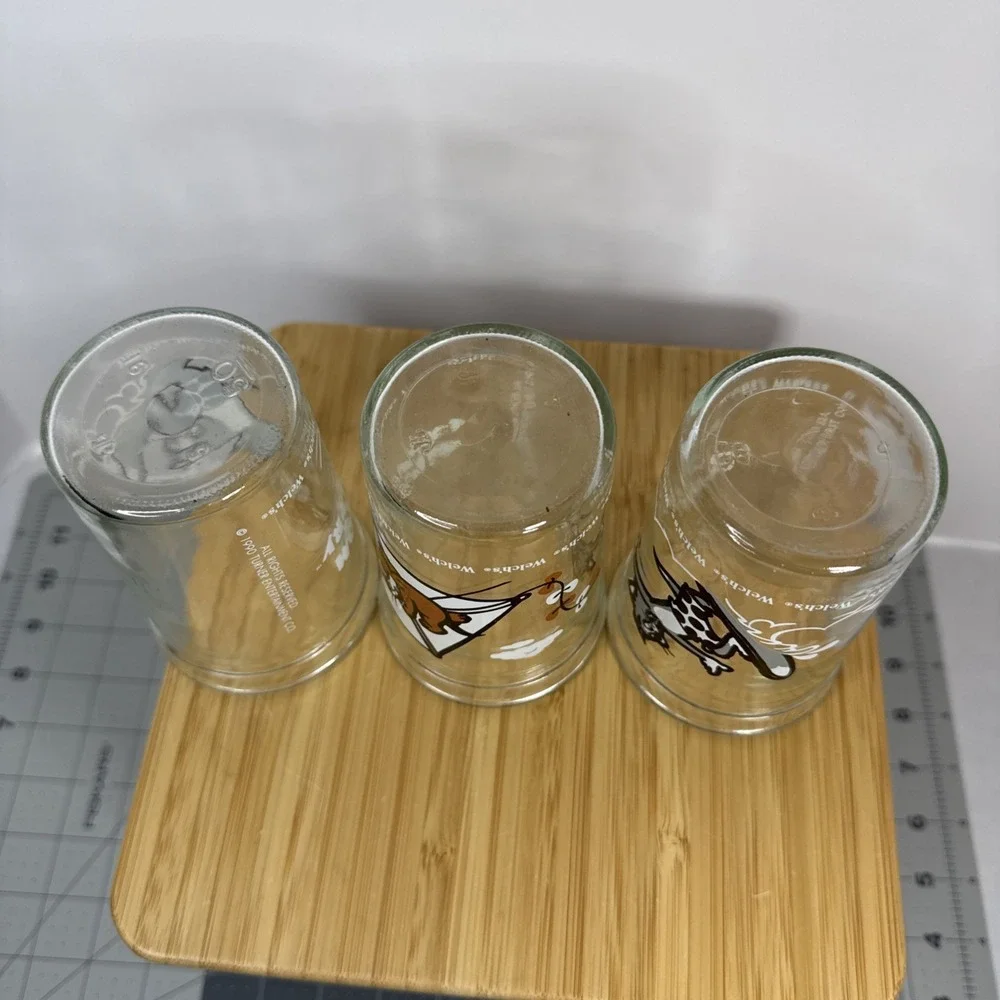 Set Of 3‎ Vintage 1990 Welch's Jelly Jar Glasses Tom And Jerry